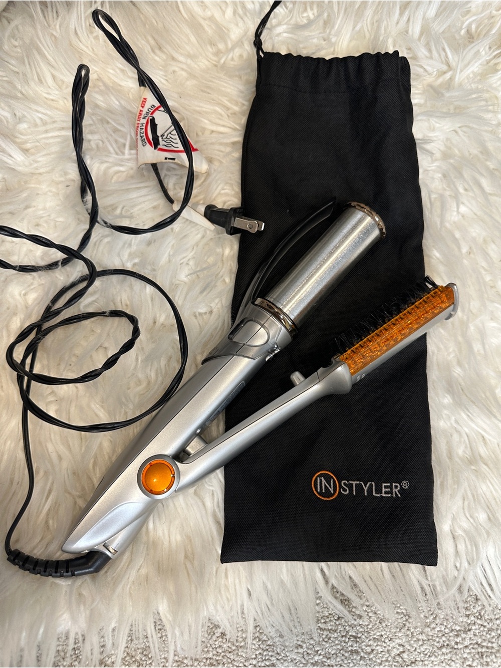 INStyler Silver Rotating Hot Brush - Silver with Amber